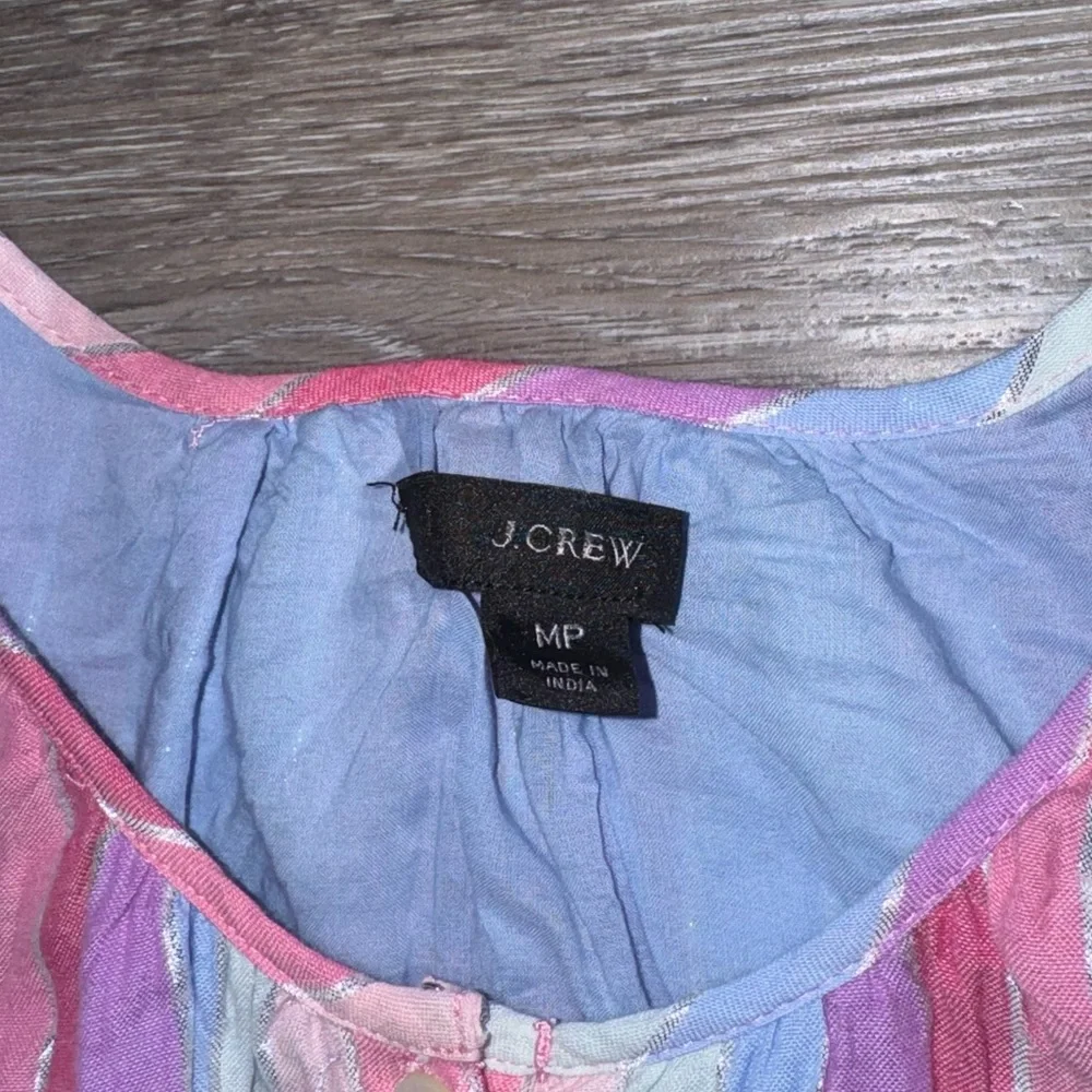 J. Crew Pastel Striped Veda Belted Long Sleeve Dress - Size Medium Petite